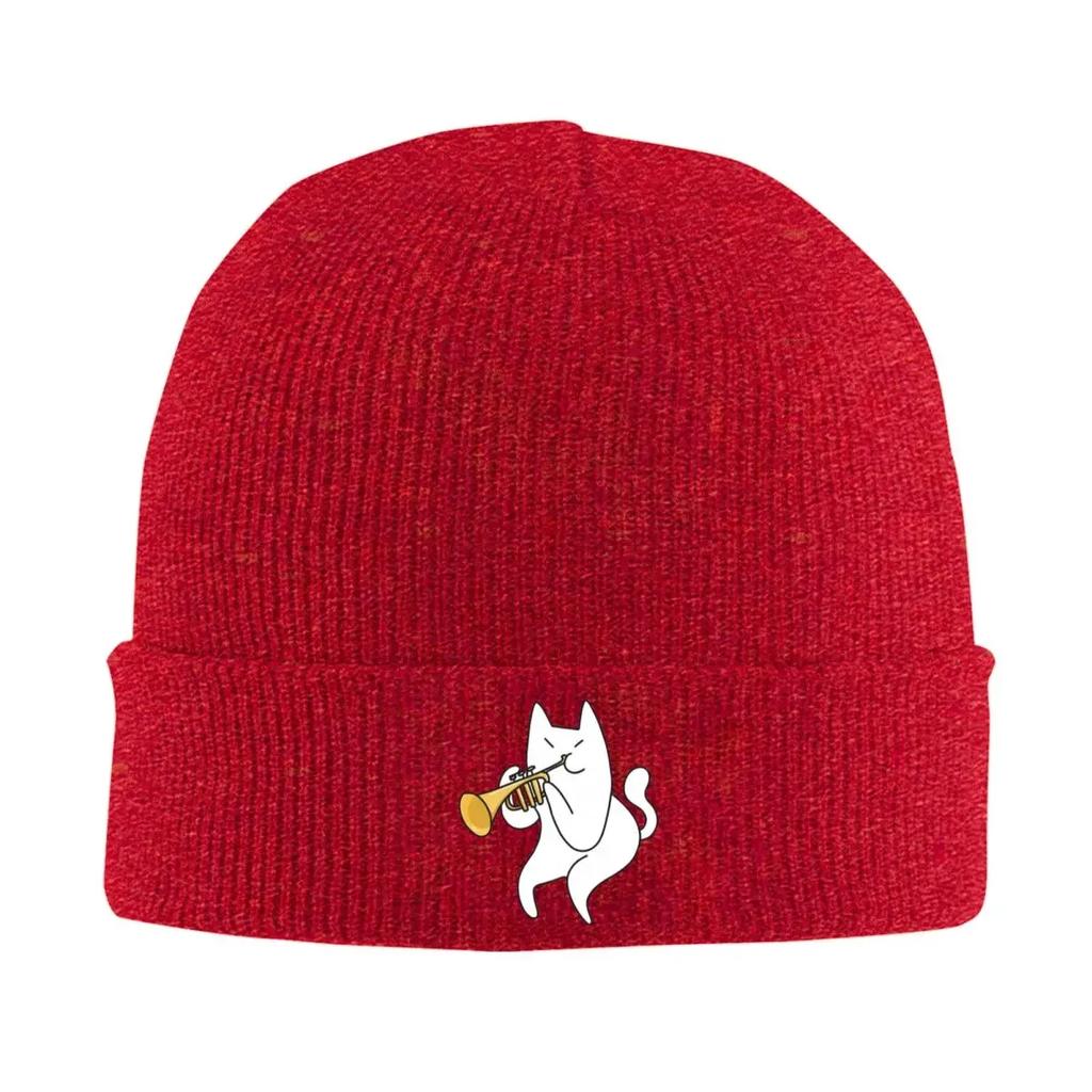 Trumpet Cat Warm Knitted Cap Hip Hop Bonnet Hat Autumn Winter Outdoor Beanies Hats for Unisex Adult