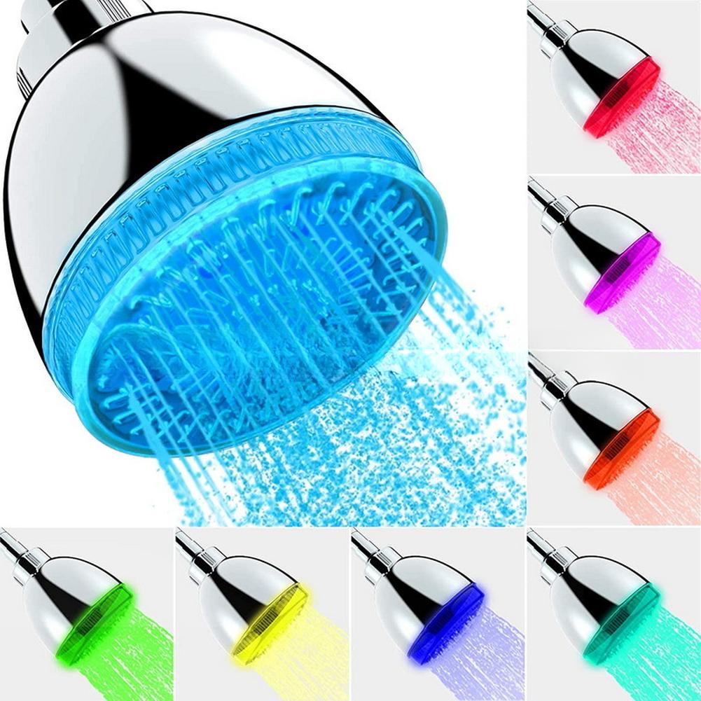 

1PC LED Showerhead Nozzle 10*8CM Bathroom Shower Head Colorful Top Spray LED Temperature Controlled Shower Top Spray Accessories