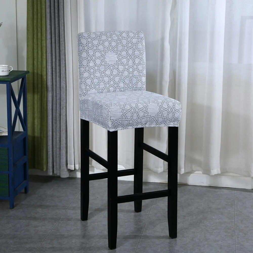 Elastic Bar Stool Chair Cover Home Dining Room Bar Seat Cover Geometric Style Restaurant Hotel Decor Washable Easy Cover