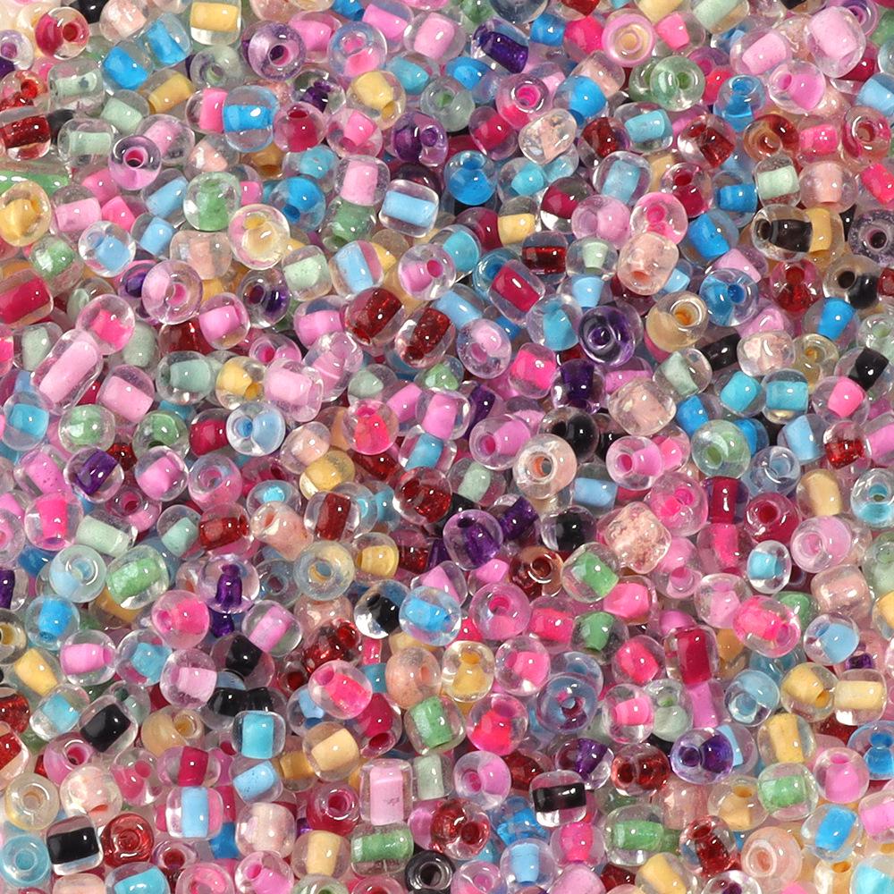 4mm Transparent Dyed Core Glass Seed Beads for DIY Bracelets, 450g Bag