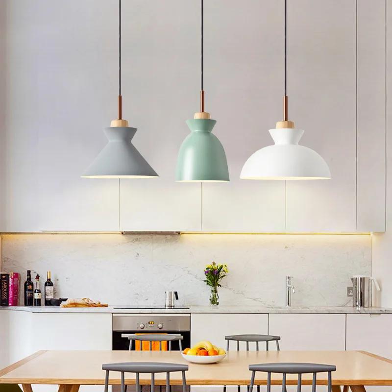 Nordic Lamps Simple Modern Macaron Living Room Chandelier Restaurant Dining Table Single-head Milk Tea Shop Lighting chandelier