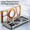 Orange Aluminium Alloy Metal Case For iPhone 17 Pro Max 16 15 14 Rotation Bracket Hollow Out Magnetic Metal Shockproof Cover