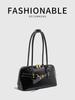 Hot Girl Vintage Leather Handbag Women Autumn 2025 New Spacious Luxe Design Bowling Bag Ladies Fashion Underarm Shoulder Purse