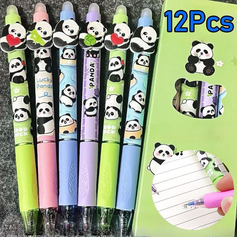 

8 Pcs Cute Panda Erasable Neutral Pen, 0.5mm Soft Grip Signature Pens for Cute Students Office School Gifts 8Pcs