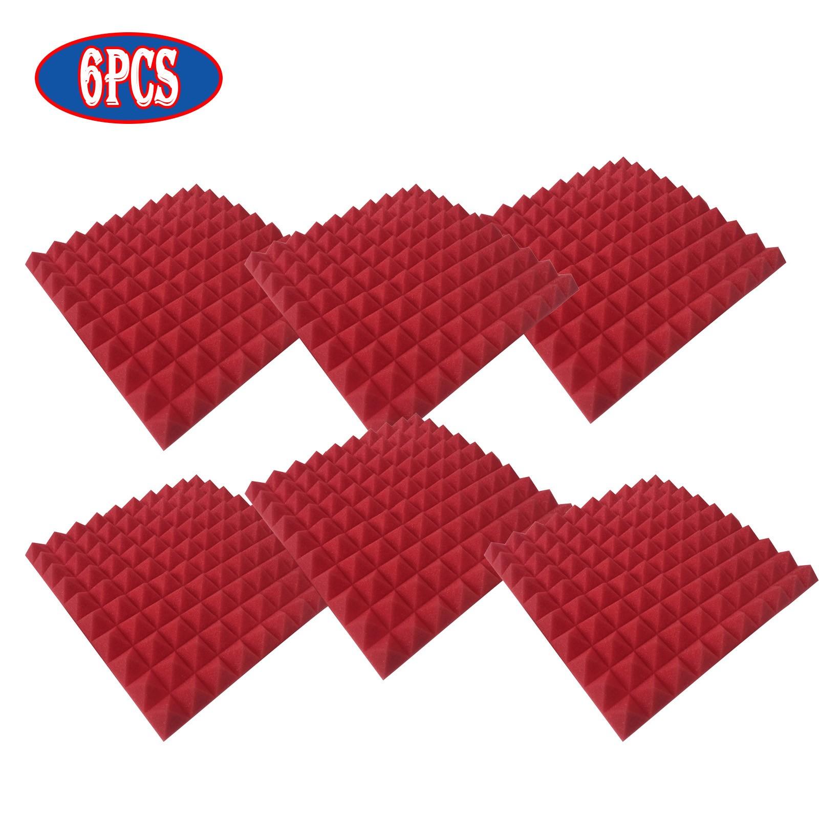 

Ramidos 6PC Домашняя сцена, звукопоглощающая стена из пенопласта, звукопоглощающий хлопок для помещений One Size красный