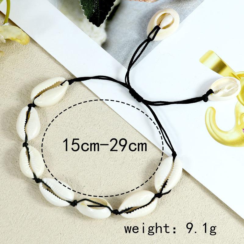 Boho Cowrie Shell Necklace Bracelet Set, Ocean Beach Hawaii Jewelry for Women
