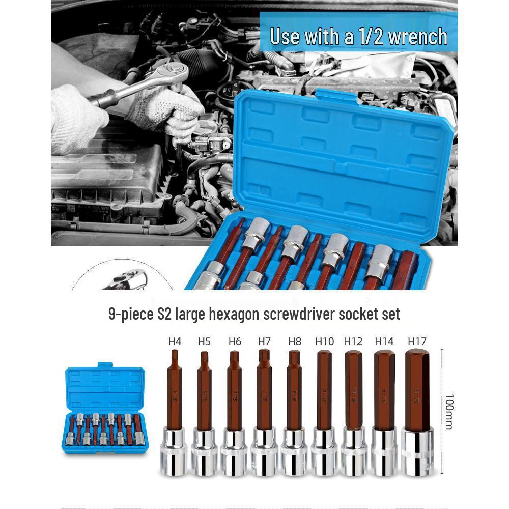 1/2'' Hex Torx Extended 12-Point Impact Socket Set