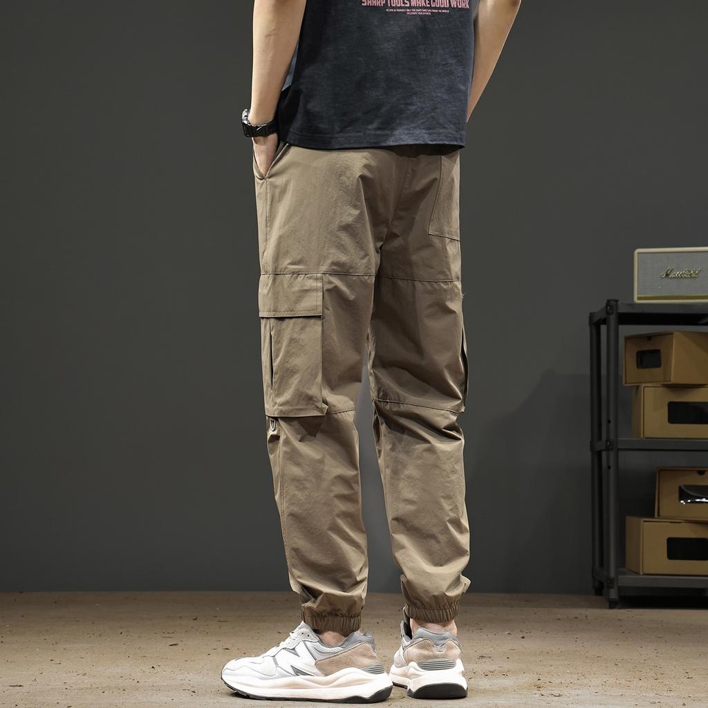 American casual leggings men's new spring and summer new trendy brand loose leggings sports casual tooling trousers