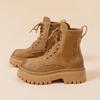 Women's fur integrated thick bottom heightening winter lightweight warm snow boots non-slip wear-resistant casual sports Martin cotton boots