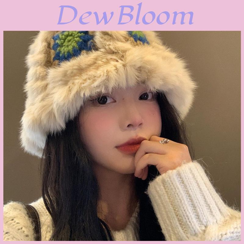 Cartoon Style Wool Beanie With Plush Fur Material And Adjustable Fit For Casual Wear
