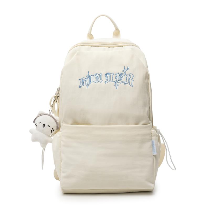 College Style Student Schoolbag Large Capacity Embroidered Backpack