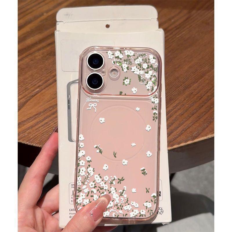 

Gentle Floral Pattern Magnetic Phone Case Compatible with Apple 13, 14, 16 Pro, 17 Pro Max Apple 11