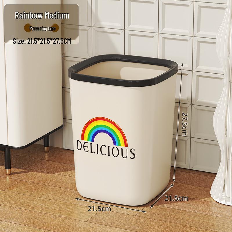 Large Capacity Thickened Trash Can with Pressure Ring for Bathroom, Toilet, Living Room, and Kitchen