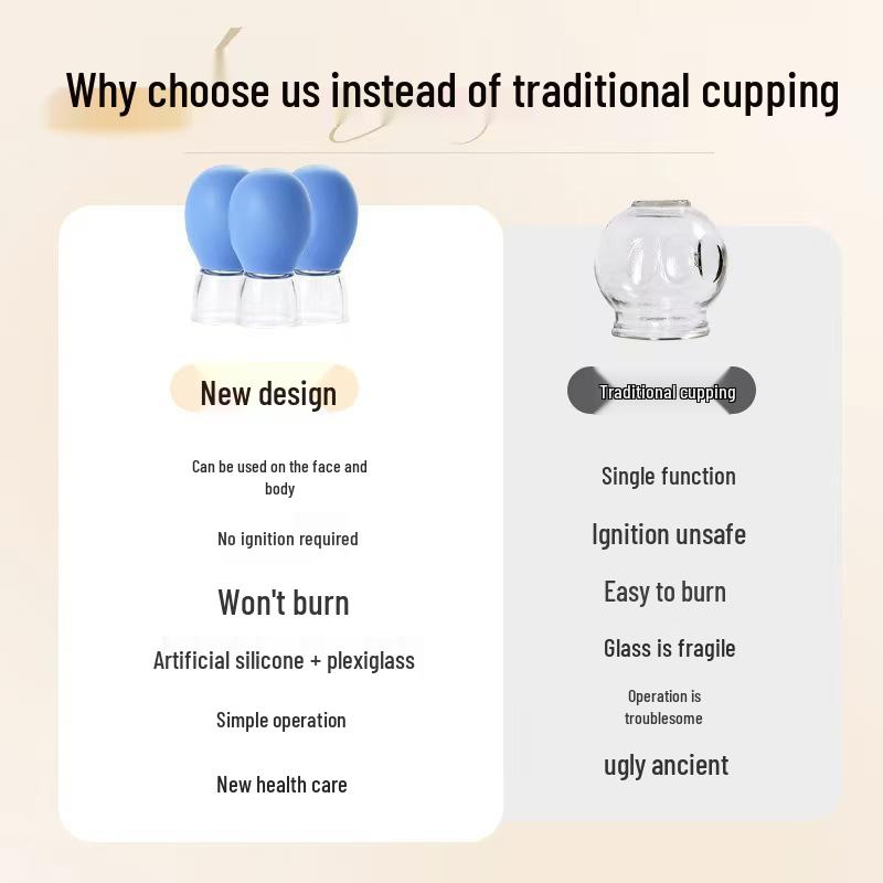 Schröpfgerät für das Gesicht aus Silikon: Gesichtslifter & Meridian-Bagger für Gua Sha Schönheit