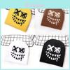 Halloween Pumpkin Skull Knit Hat For Streetwear And Casual Winter Warmth