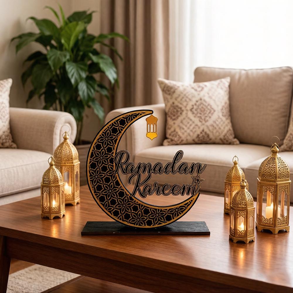 

Ramadan Kareem Eid Mubarak Table Decorations -Islamic Ramadan Tabletop Ornament ZY-4