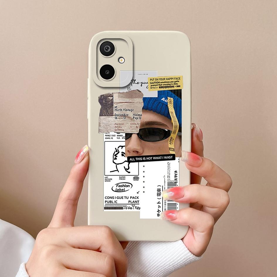 Etui na telefon Samsung Galaxy S25 Edge A06 F06 M06 F16 M16 Piękny Elegancki Wzór Dziewczyny Płynny Silikon Ochronna Powłoka Odporna na Upadki Dla Samsunga Pokrowiec