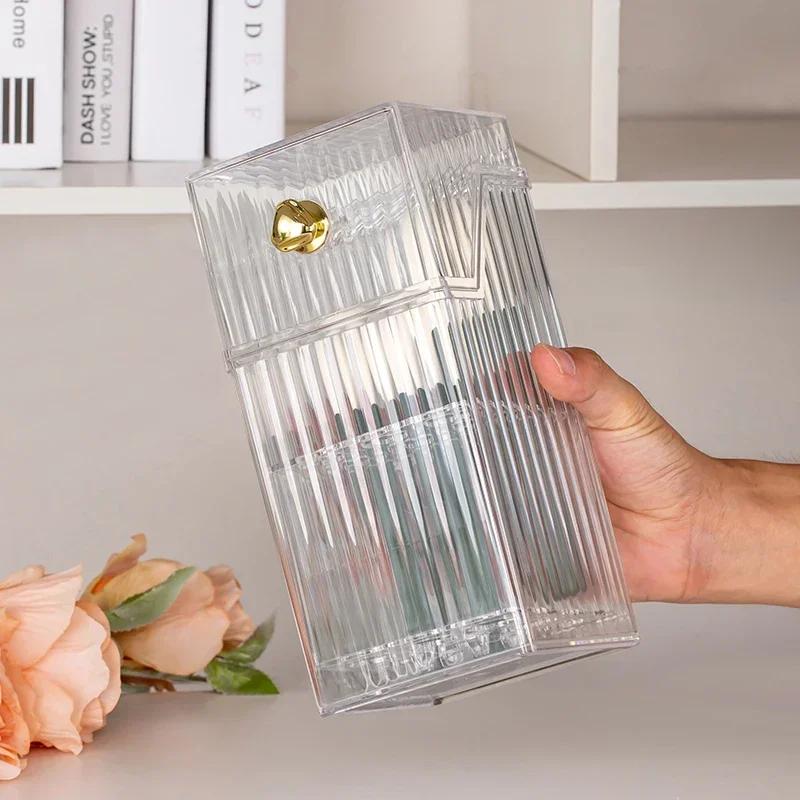 Luxurious Makeup Organizers Desktop Make Up Brush Storage Bin Box with Lid Makeup Lipstick Holder Cosmetic Storage Box Organizer