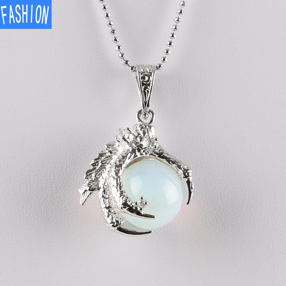 Colier Gotic Yoga pentru Femei din Cuarț cu Gheare de Dragon și Cu pandantiv din Piatră de Cristal Natural