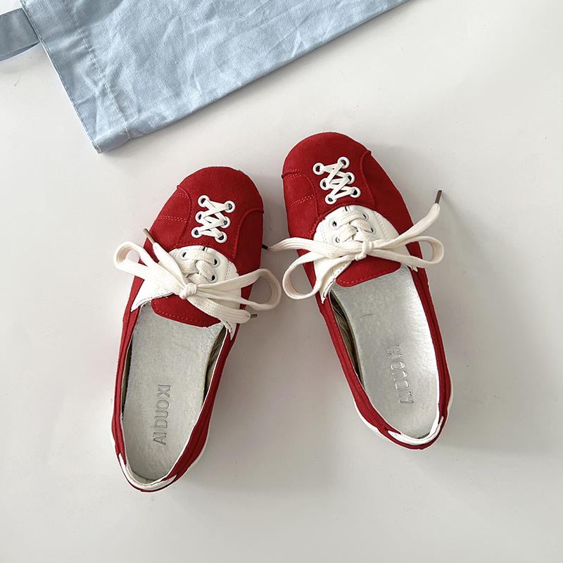 Fashion 2025 New Small Man Inside Heightened Red Mary Jane Sports Single Shoes Women's Flat De Training Shoes