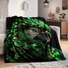 1pc Parrot Feathers Blanket - Lightweight Flannel Fleece with Digital Printing, Soft Warm for Sofa, Travel, Camping, Office Yy251018259
