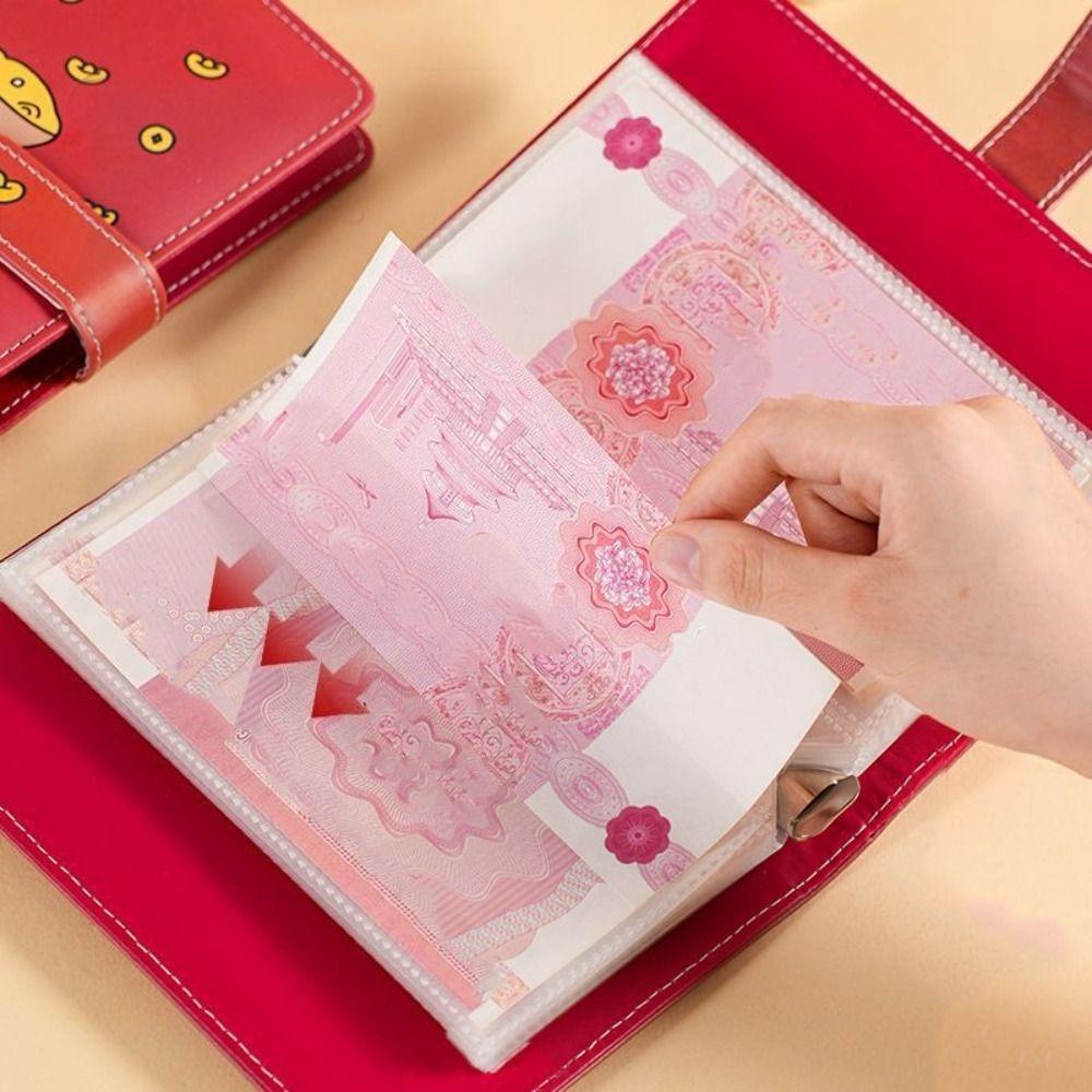 Cartoon Money Saving Challenge Book PU Leather Cash Budget Notebook Family