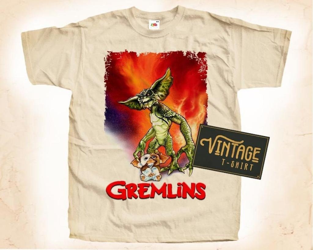 Gremlins V2 T-Shirt Vintage Natural color Men's T-Shirt DTG Digital Print SIZES S M L XL 2XL 3XL 4XL 5XL