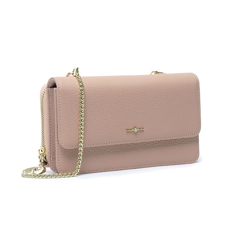 The First Layer Of Cowhide Is Small And Light Luxury Women'S Shoulder Messenger Bag Genuine Leather Multi-Functional Portable Dinner Bag, Red Envelope