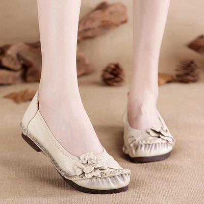 Spring Soft-soled Women's Shoes Ethnic Style Women's Single Shoes Middle-aged and Elderly Mother Shoes Soft-soled Loafers
