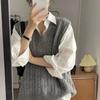 Gilet Retro a Maglia Intrecciata Stile Coreano Taglie Forti Moda Donna Stile Preppy Ampio Versatile Gilet di Lana Primavera Autunno