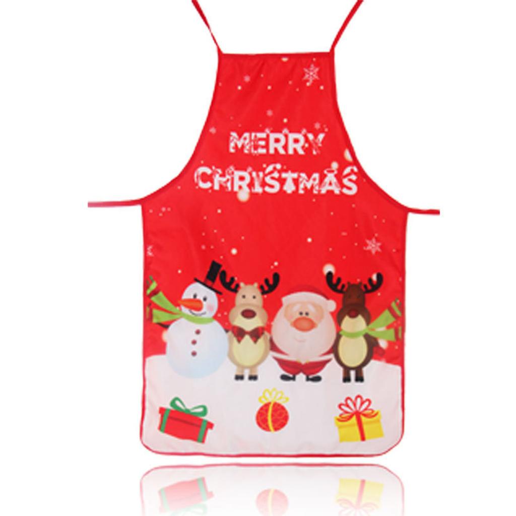 Kitchen Christmas Cooking Apron Cartoon Snowman Satas Claus Decorations Women Men Waterproof Xmas Party Baking Accessories