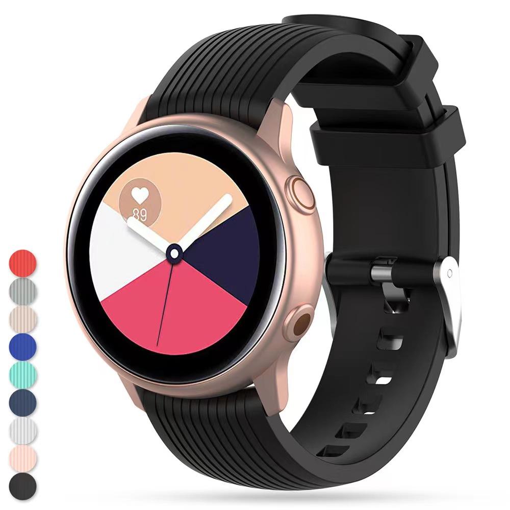 

20mm 22mm Silicone Strap For Samsung Galaxy Watch 3/4/5/6/7/Active 2 44mm 40mm Sport Wristband for Huawei Watch GT5/GT4 3 2 Band Samsung Watch 3 45mm чорний