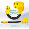RV Power Adapter 12 Inch 30Amp Female To 15 Amp Male Pigtail RV Adapter 125V 1875W Heavy Duty 10 AWG Wire Size UL ETL Listed RV Generator Adapter For