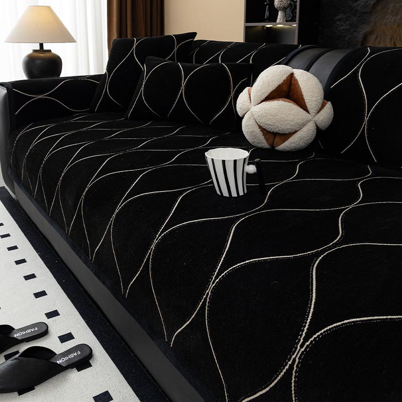 

Sofa Cushion Fixed Anti Slip All Season Universal Light Luxury High-end Feeling Cushion Cover Retro Leather Special Cover Cloth 70x70cm