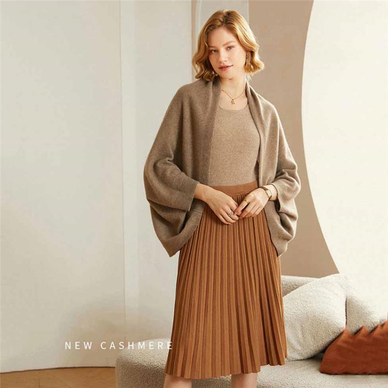 Extra Large 100% Wool Scarf Wrap, 130x70cm Women's Winter Shawl Cape Poncho