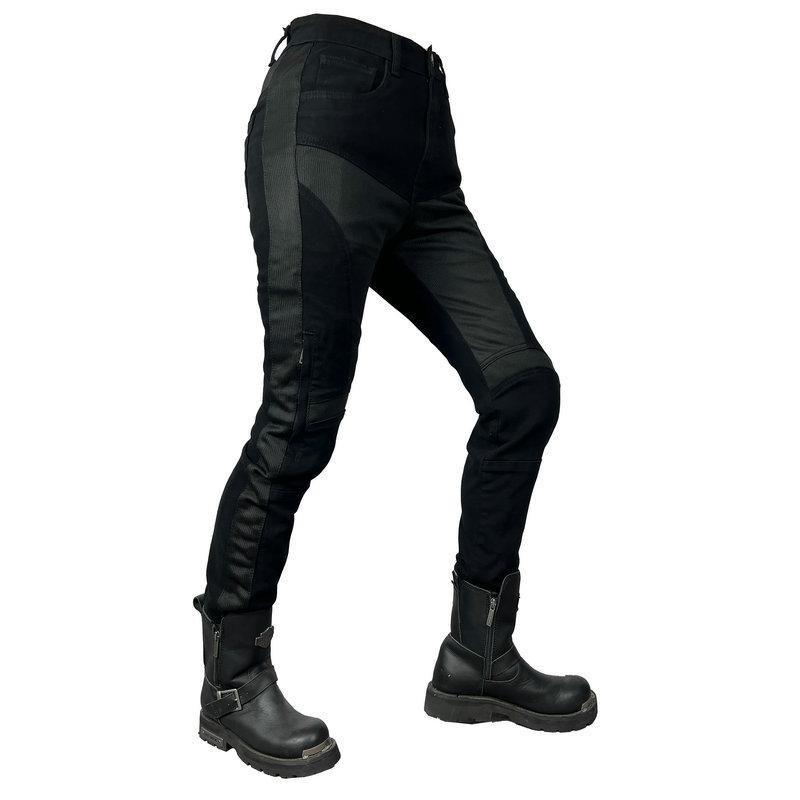 Motorcycle Riding Pants Racing Fit Breathable Mesh Protective Gear With Silicone Knee Pads Adjustable Waist