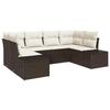 VidaXL Ensemble de canapé de jardin 6 pièces avec coussins Marron en poly rattan 3347198