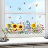 Ct6059 Plant Flower Sunflower Butterfly Wall Sticker Window Glass Decorative Wall Sticker Self-Adhesive