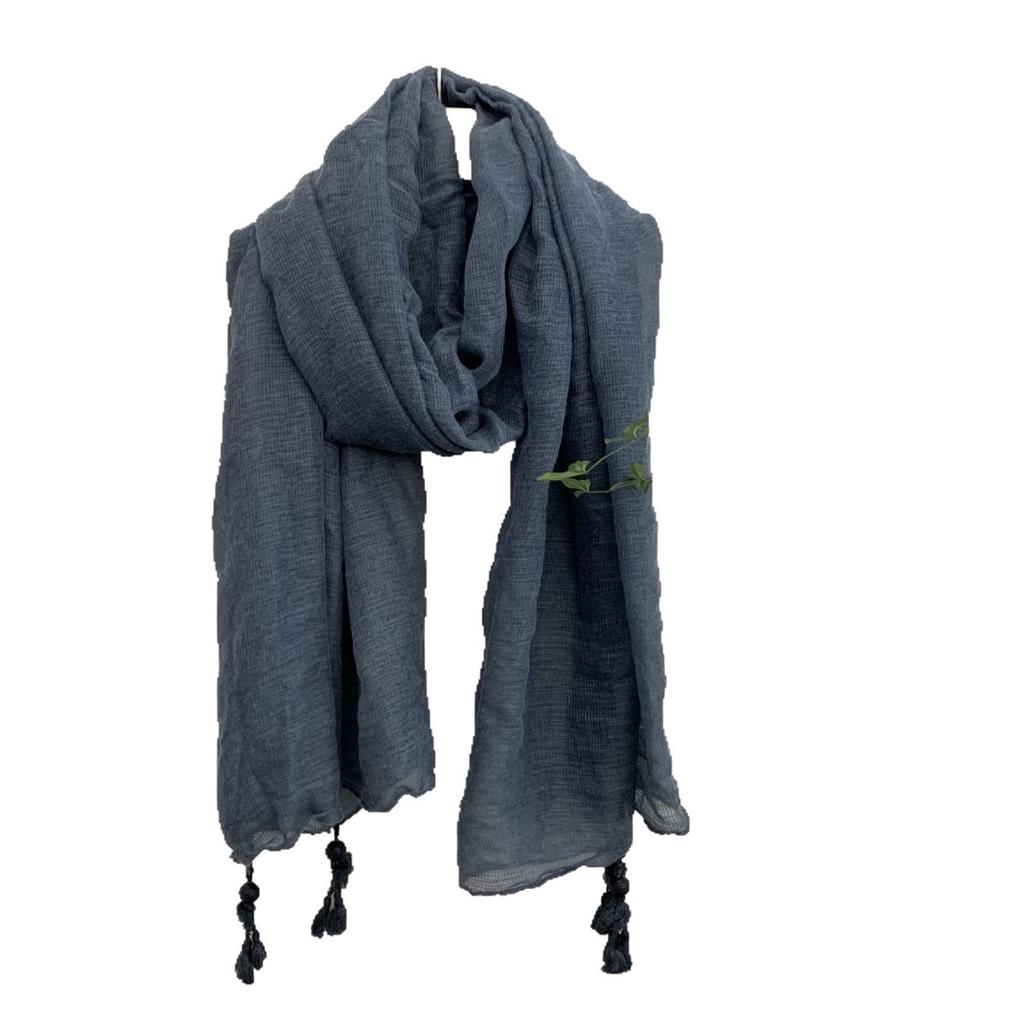 Korean Version Of Intellectual Style Linen Cotton And Linen Thin Scarf Fashionable Women'S Travel Shawl Versatile Foreign Style Silk Scarf