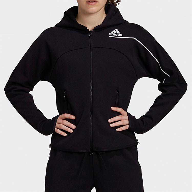 Adidas ZNE Hoodie with Drop Shoulders Women Jackets Black GM3275