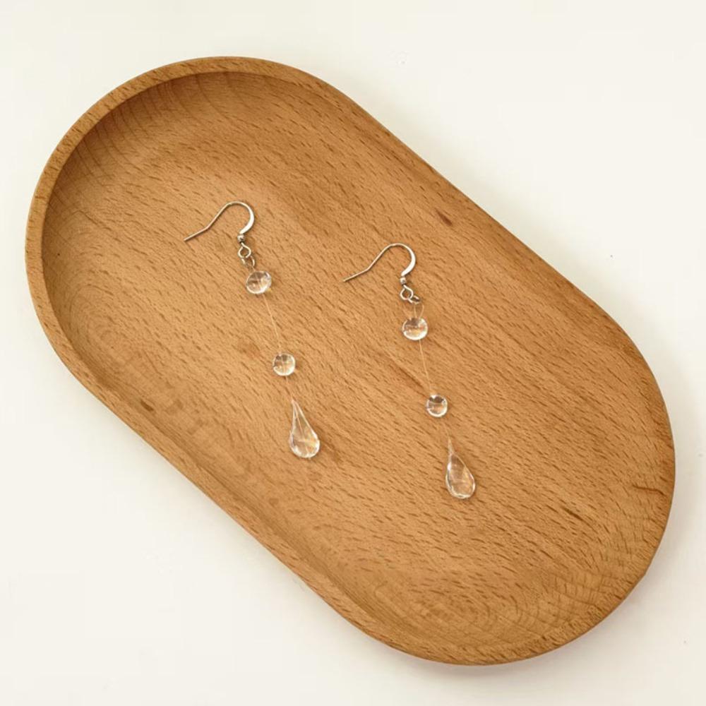 Cool-Toned Water Drop Earrings Clear Dewdrop Earrings Geometric Teardrop Jewelry  Women 1