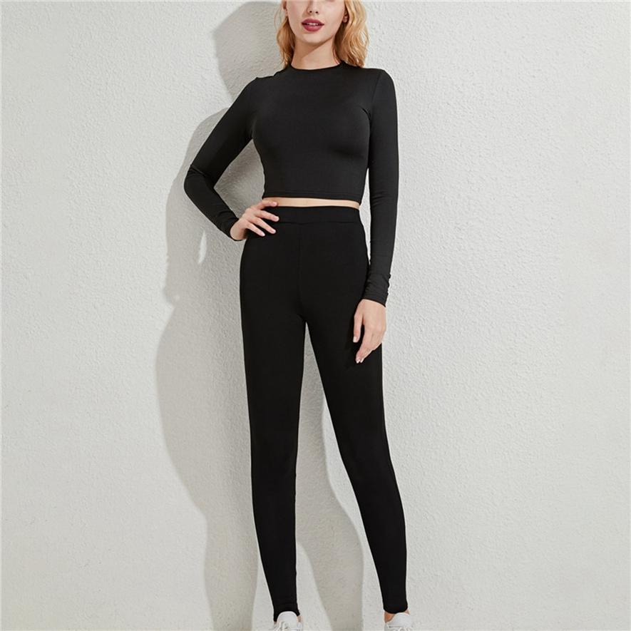 ladies casual european and american face print sweater suit