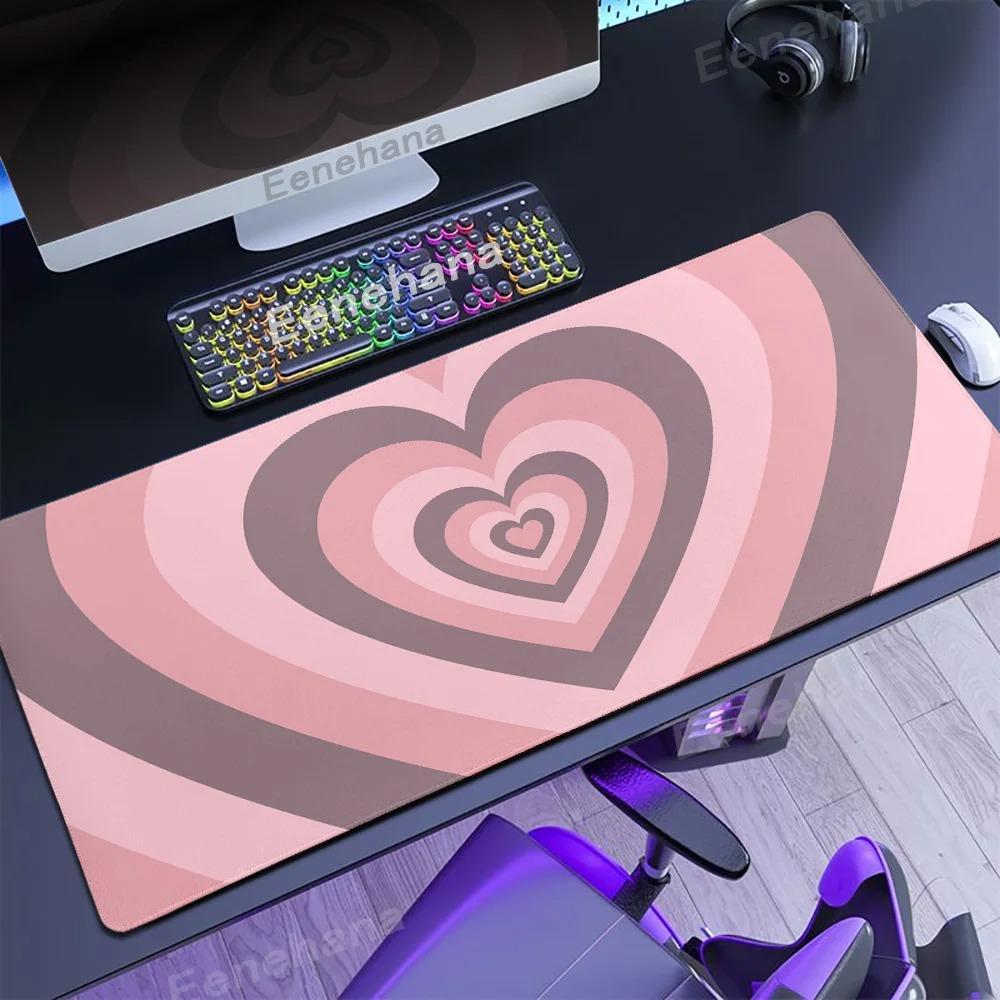 HD Print Large Gaming Mouse Pad Expansion Pad Gamer Keyboard Pad XXL Love Rubber Blue Non-Slip Desk Mat Cute Girl Mice Carpets
