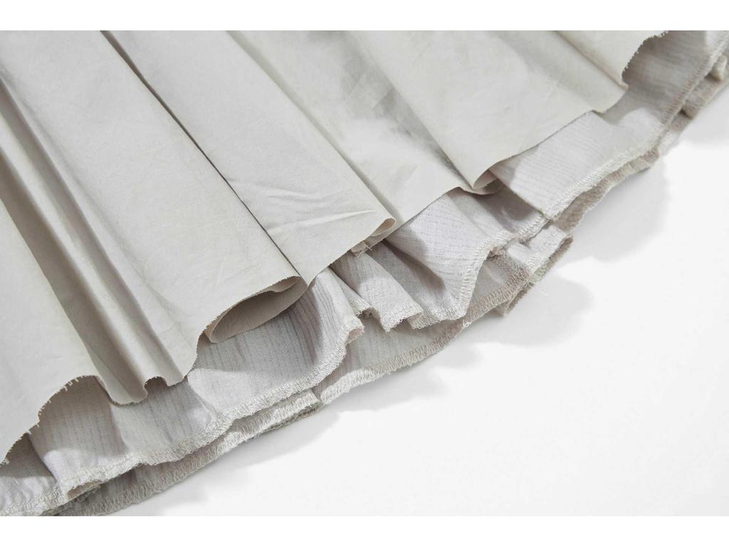 Japanese Niche Double-Layered Ribbed Waist Gray Ballet-Style Fluffy Skirt for Women
