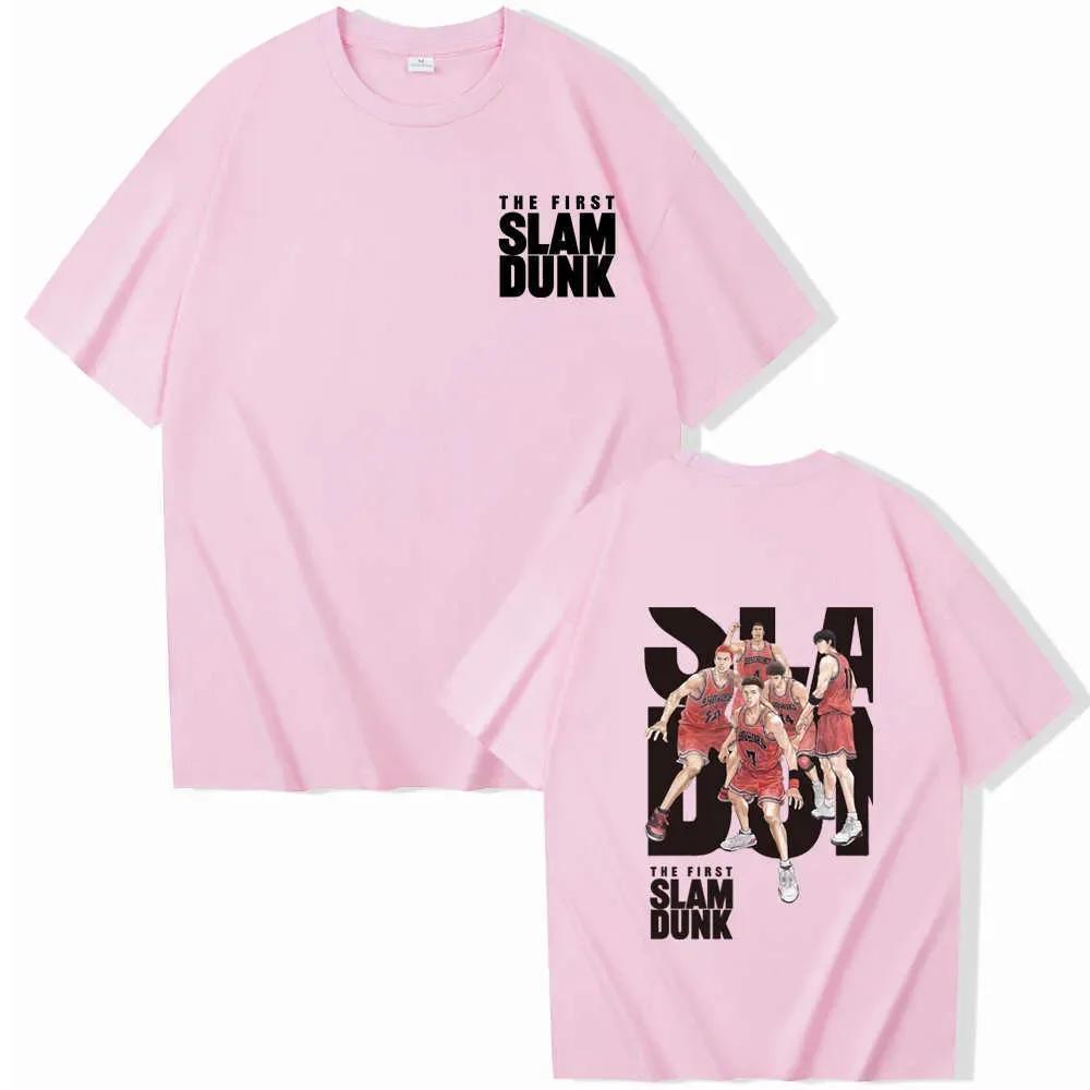 

Men s Japanese Anime The First Slam Dunk Man T-Shirt Slam Dunk Shohoku Basketball Team T-shirt Sakuragi Hanamichi Print Men Tees 4XL