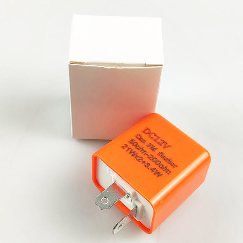 2Pin Electronic LED Flasher Relay Fix Turn Signal Bulbs Hyper Flash Issue Orange