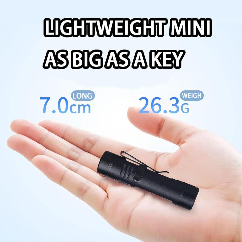 Mini Led Flashlights Rechargeable 1200mAh Battery Multi-Functional Mini Flash Light for Camping for Night Walking Fishing Hiking