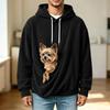 Unisex Casual Color Long Sleeve Hooded Knit Jacket with Pet Pocket