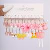 Sweet Pink Cartoon Duck Earrings Set Cute Romantic Animal Butterfly Heart Dangle Earrings for Women Girls Trendy Jewelry Gift