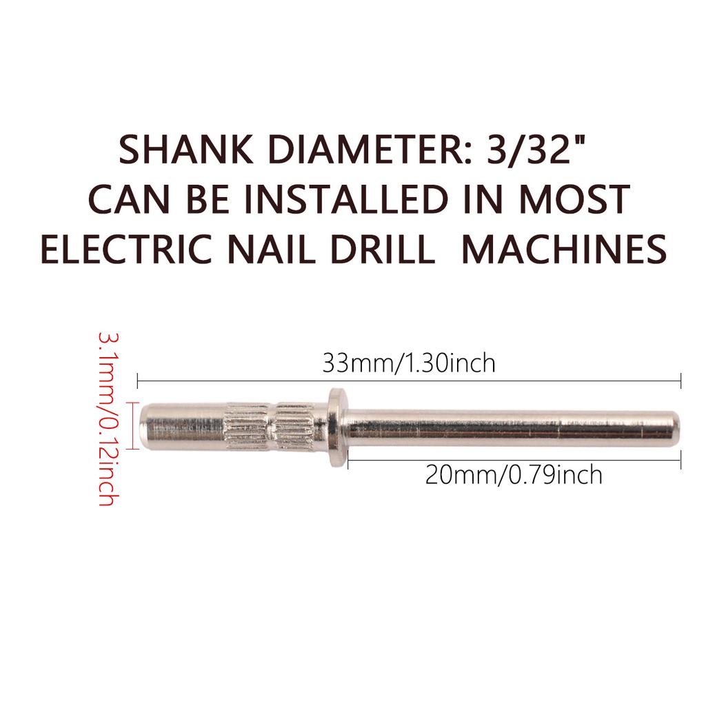 100pcs 3.1mm Mini Sanding Bands Kits Nail Drill Bits Mandrel Sets Electric Manicure Accessories Tool Dead Skin Remover nail file